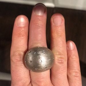 Silver dome-shaped ring